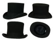 画像2: 【シルクハット】フェルトの帽子 マジシャンハット 羽根付き 黒　M/L/LL (2)