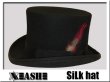 画像1: 【シルクハット】フェルトの帽子 マジシャンハット 羽根付き 黒　M/L/LL (1)