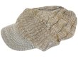 画像3: つば付き縄編みキャップニット帽　ベージュ系　ミックス (3)