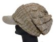 画像2: つば付き縄編みキャップニット帽　ベージュ系　ミックス (2)